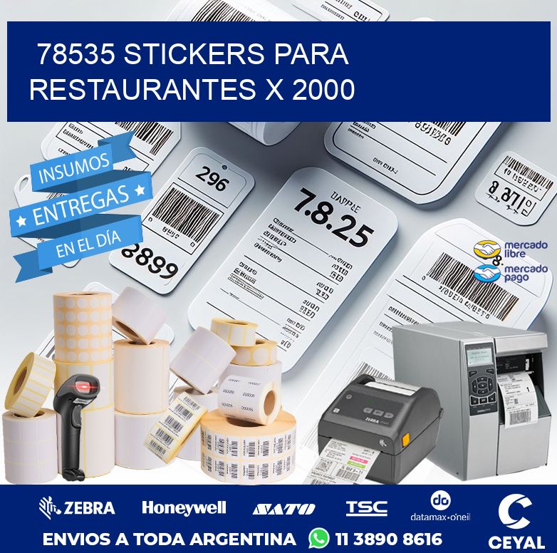 78535 STICKERS PARA RESTAURANTES X 2000