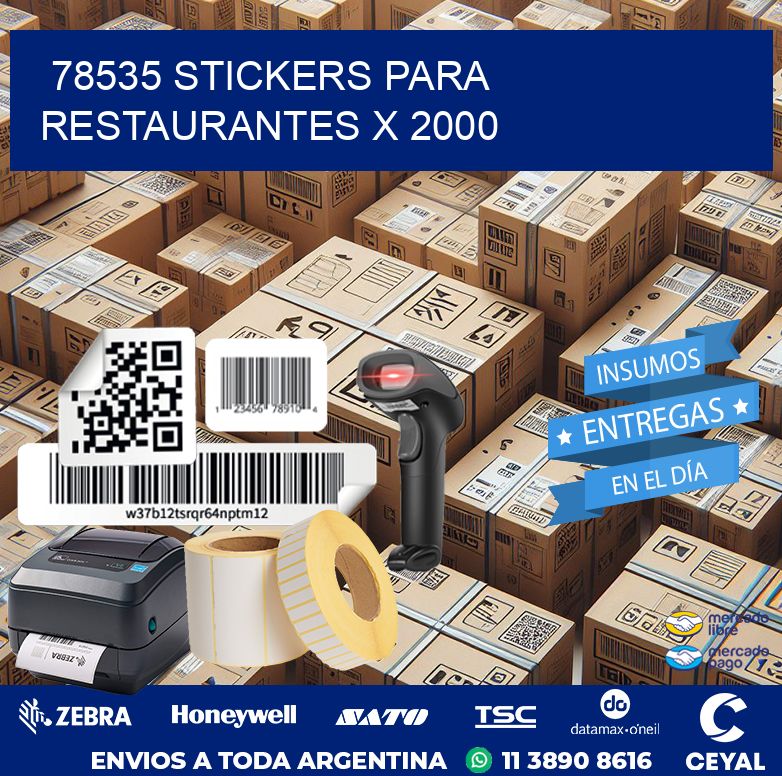78535 STICKERS PARA RESTAURANTES X 2000