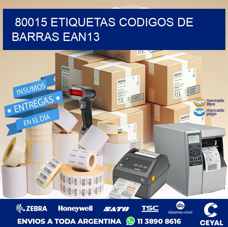 80015 ETIQUETAS CODIGOS DE BARRAS EAN13