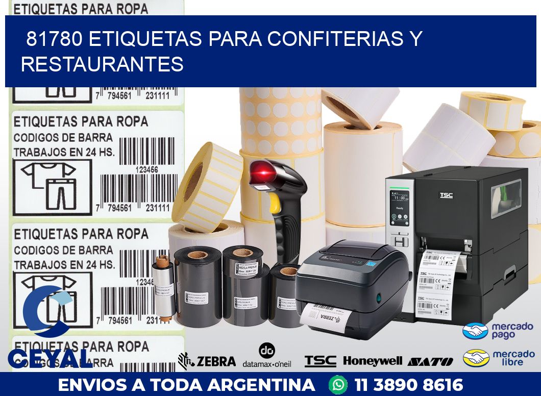 81780 ETIQUETAS PARA CONFITERIAS Y RESTAURANTES