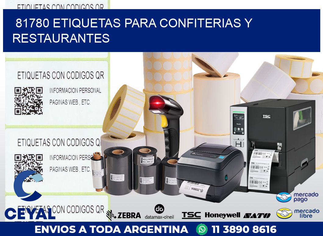 81780 ETIQUETAS PARA CONFITERIAS Y RESTAURANTES