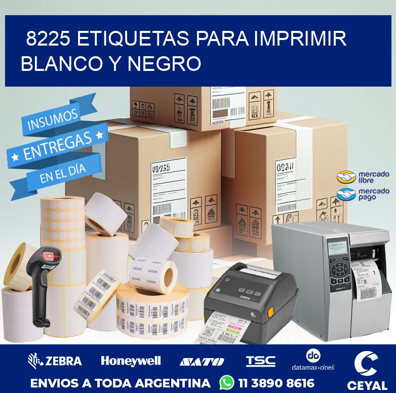 8225 ETIQUETAS PARA IMPRIMIR BLANCO Y NEGRO