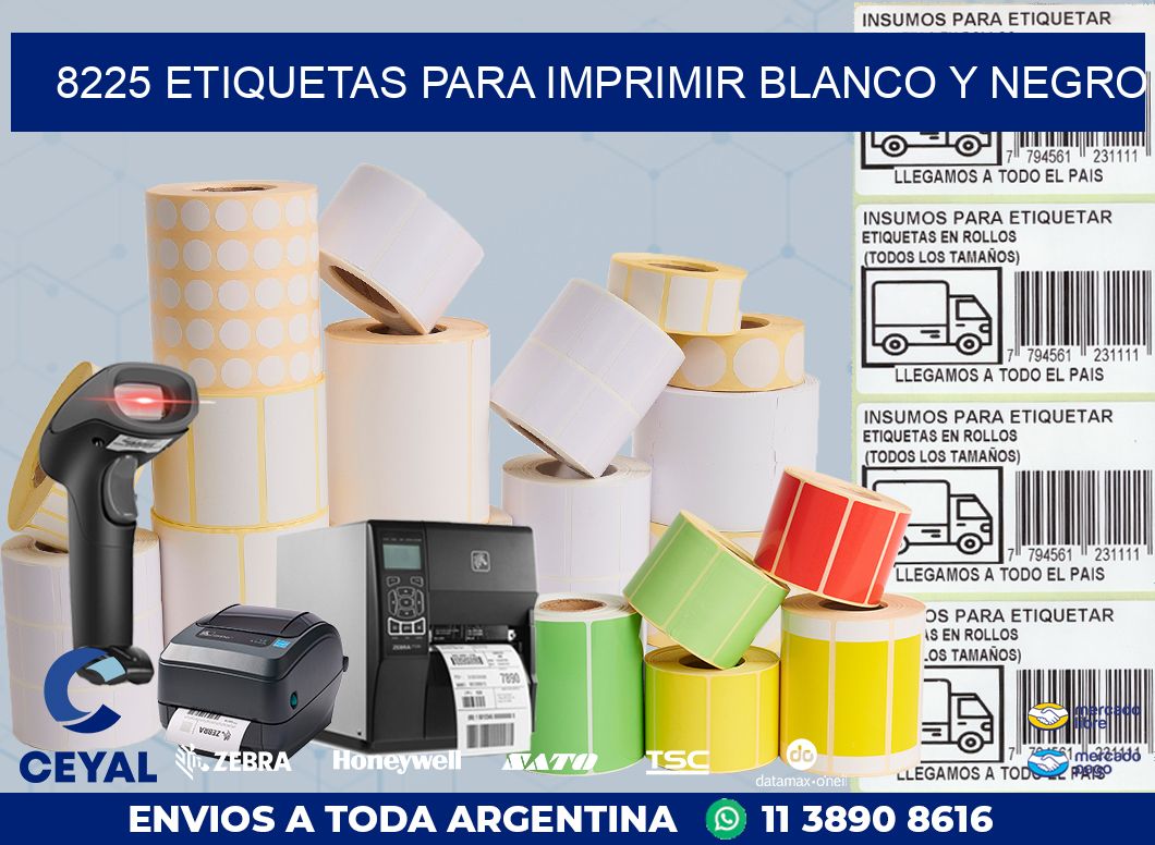 8225 ETIQUETAS PARA IMPRIMIR BLANCO Y NEGRO