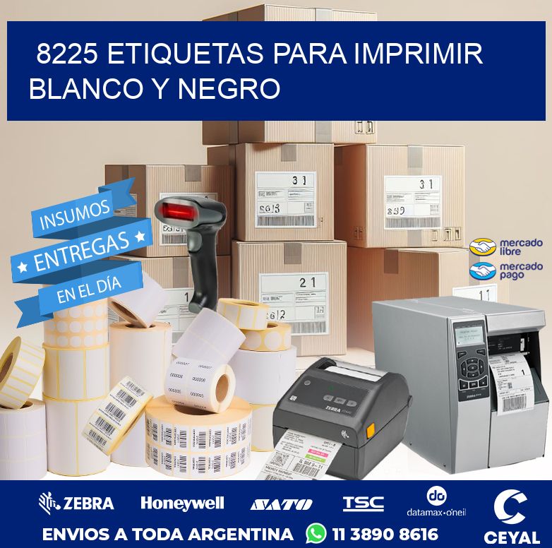 8225 ETIQUETAS PARA IMPRIMIR BLANCO Y NEGRO