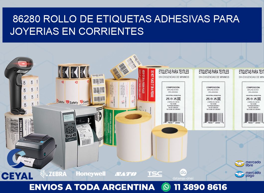 86280 ROLLO DE ETIQUETAS ADHESIVAS PARA JOYERIAS EN CORRIENTES