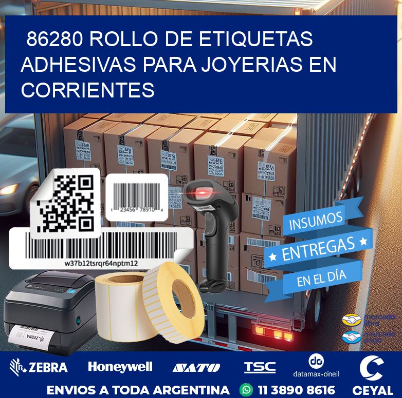 86280 ROLLO DE ETIQUETAS ADHESIVAS PARA JOYERIAS EN CORRIENTES