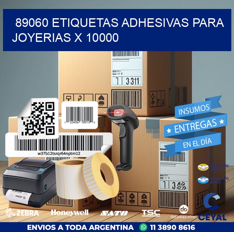 89060 ETIQUETAS ADHESIVAS PARA JOYERIAS X 10000
