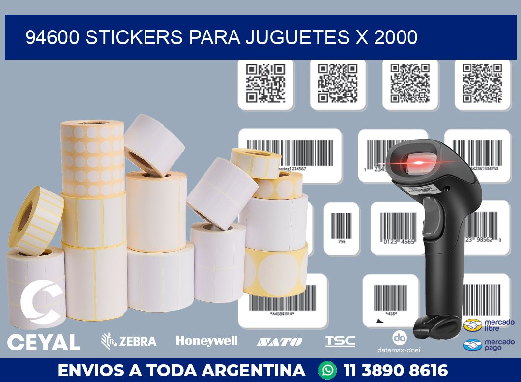 94600 STICKERS PARA JUGUETES X 2000
