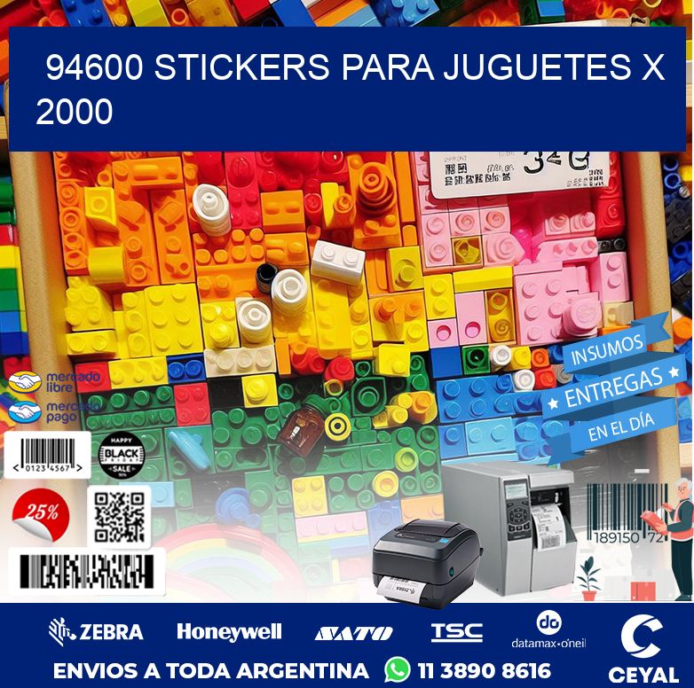 94600 STICKERS PARA JUGUETES X 2000