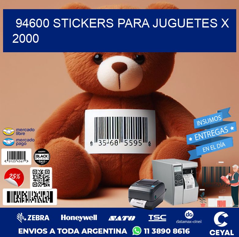 94600 STICKERS PARA JUGUETES X 2000