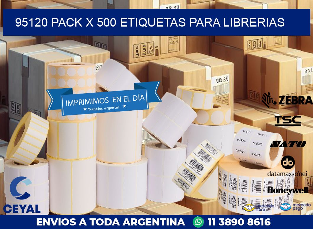 95120 PACK X 500 ETIQUETAS PARA LIBRERIAS