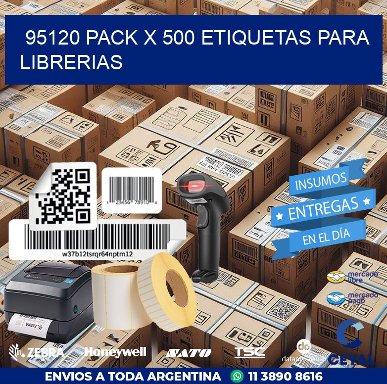 95120 PACK X 500 ETIQUETAS PARA LIBRERIAS