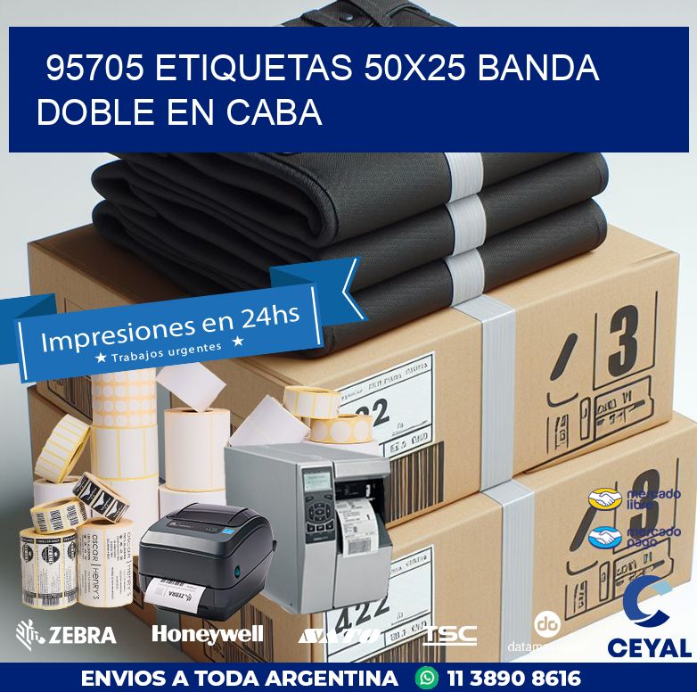 95705 ETIQUETAS 50X25 BANDA DOBLE EN CABA