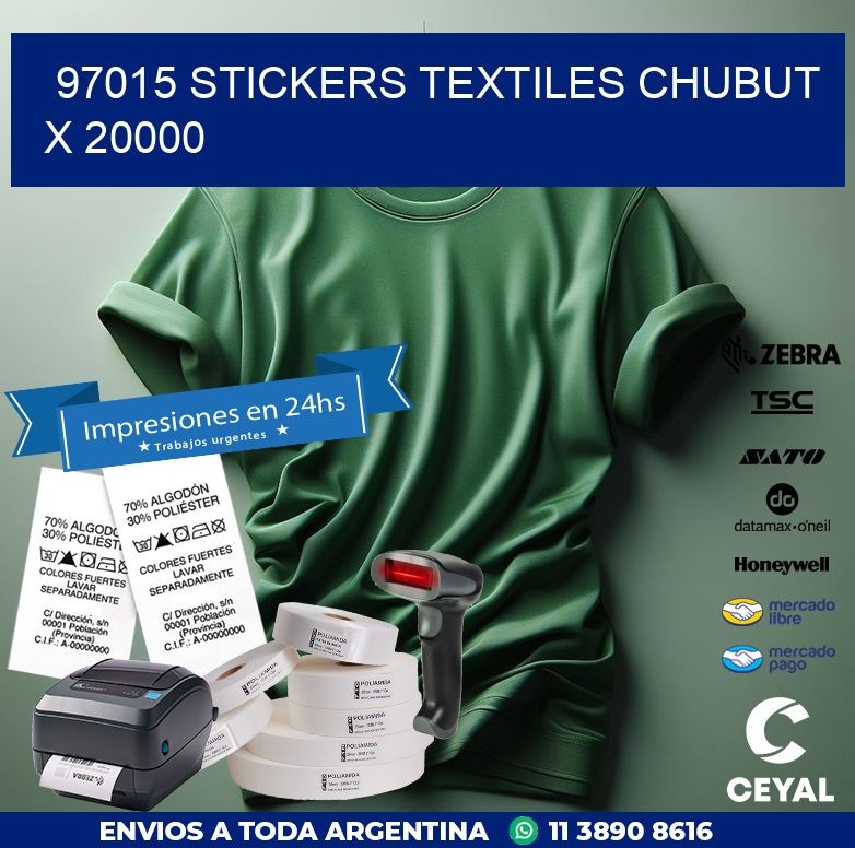 97015 STICKERS TEXTILES CHUBUT X 20000