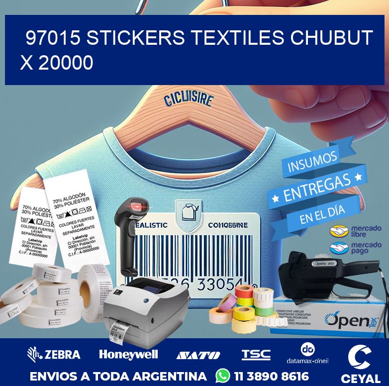 97015 STICKERS TEXTILES CHUBUT X 20000