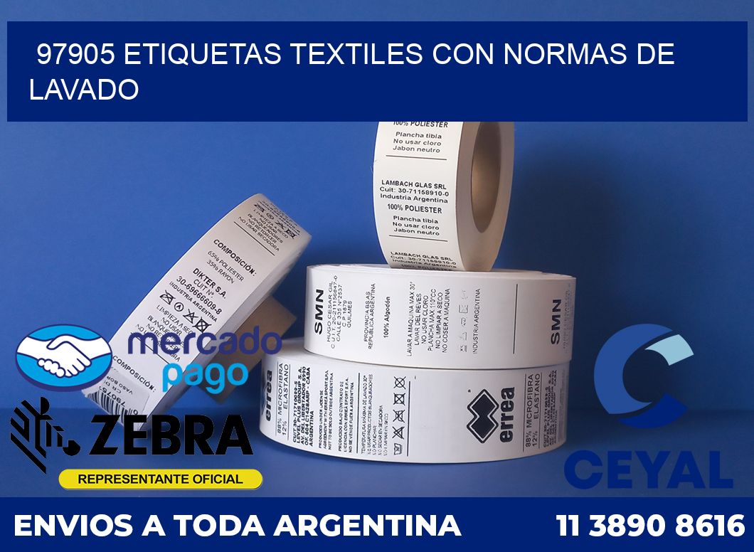 97905 ETIQUETAS TEXTILES CON NORMAS DE LAVADO