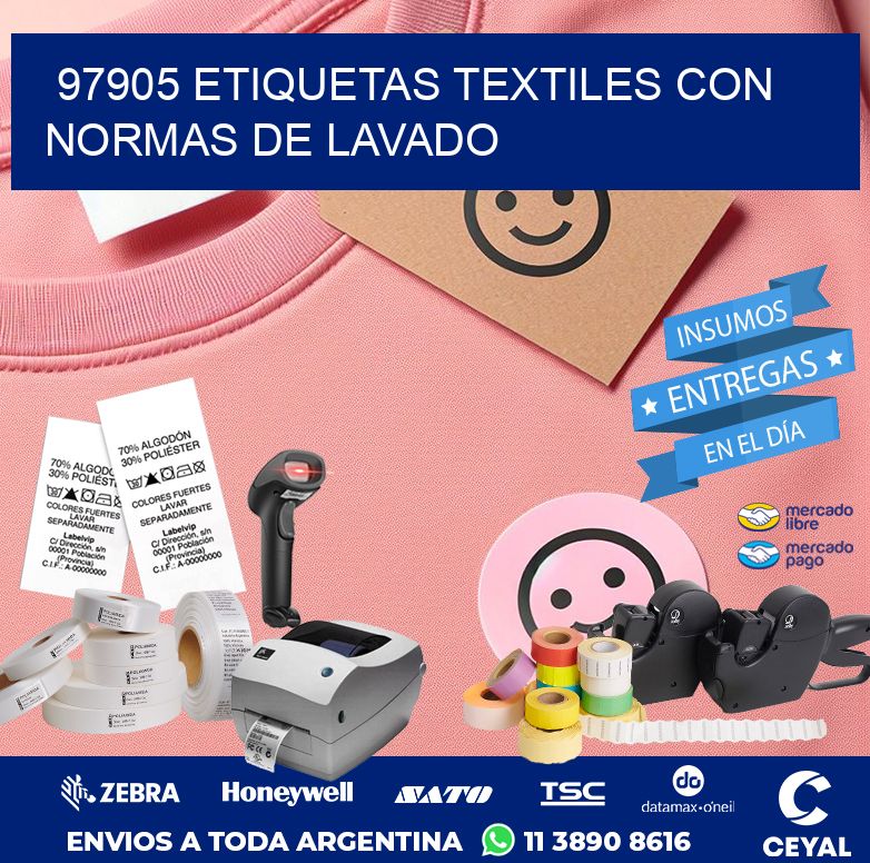 97905 ETIQUETAS TEXTILES CON NORMAS DE LAVADO