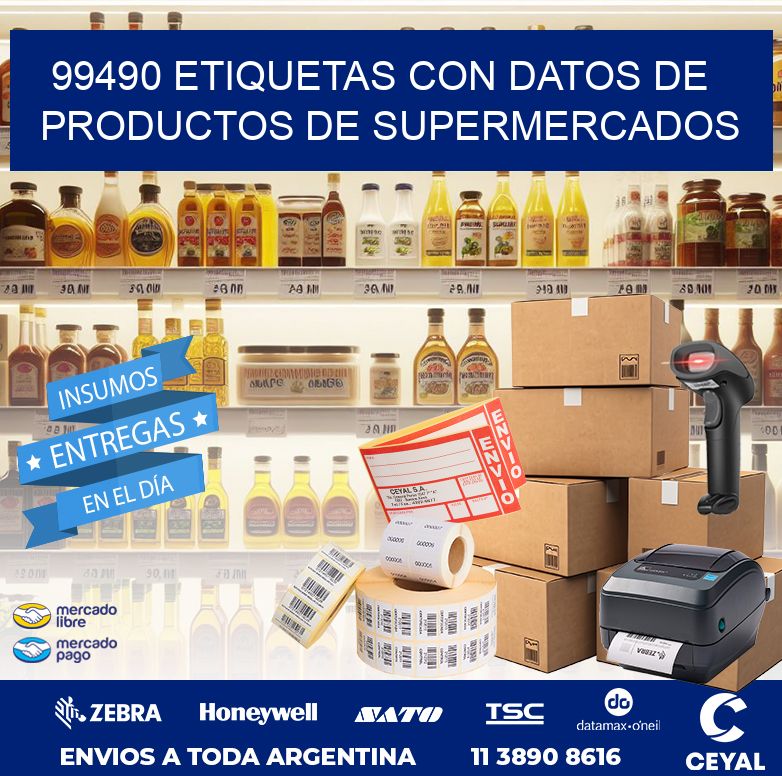 99490 ETIQUETAS CON DATOS DE PRODUCTOS DE SUPERMERCADOS