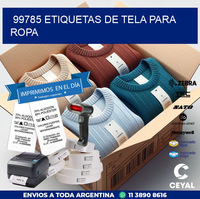 99785 ETIQUETAS DE TELA PARA ROPA