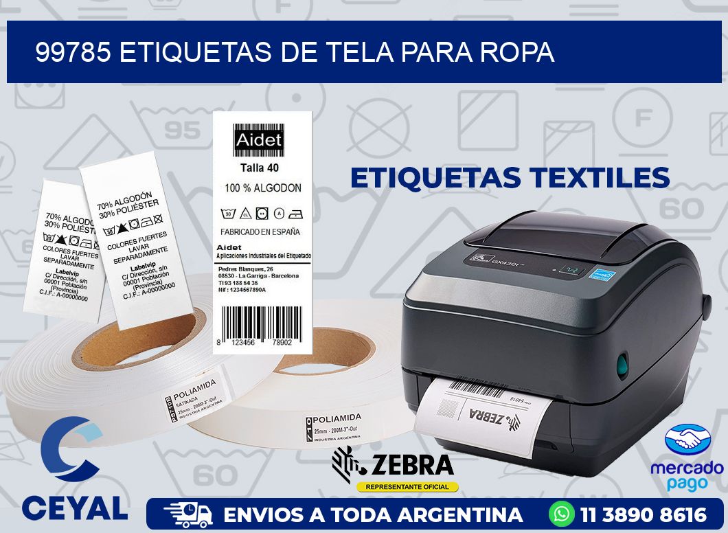 99785 ETIQUETAS DE TELA PARA ROPA