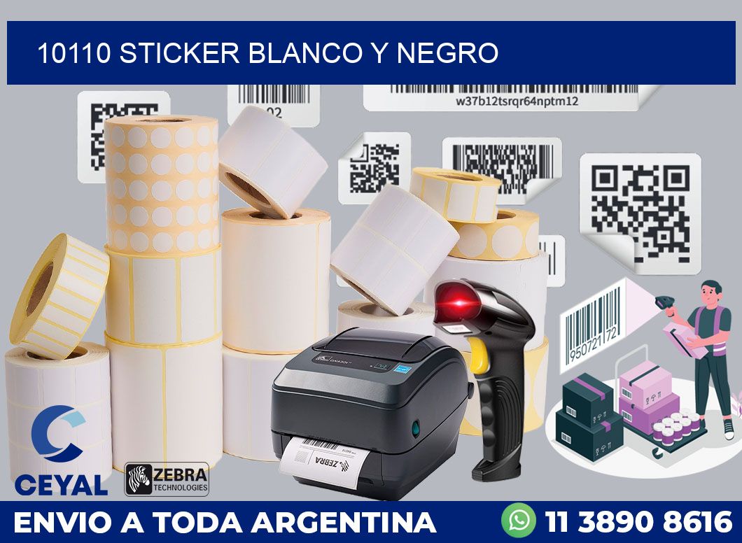 10110 STICKER BLANCO Y NEGRO