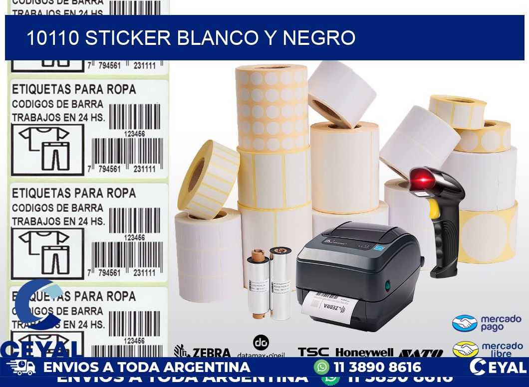 10110 STICKER BLANCO Y NEGRO