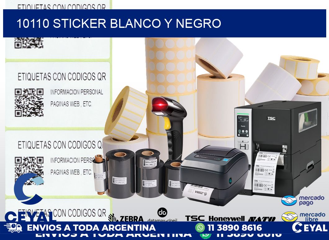 10110 STICKER BLANCO Y NEGRO