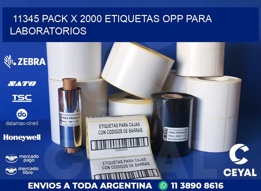 11345 PACK X 2000 ETIQUETAS OPP PARA LABORATORIOS