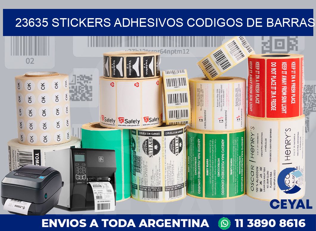 23635 stickers adhesivos codigos de barras