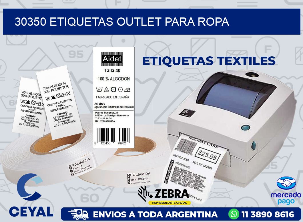 30350 ETIQUETAS OUTLET PARA ROPA