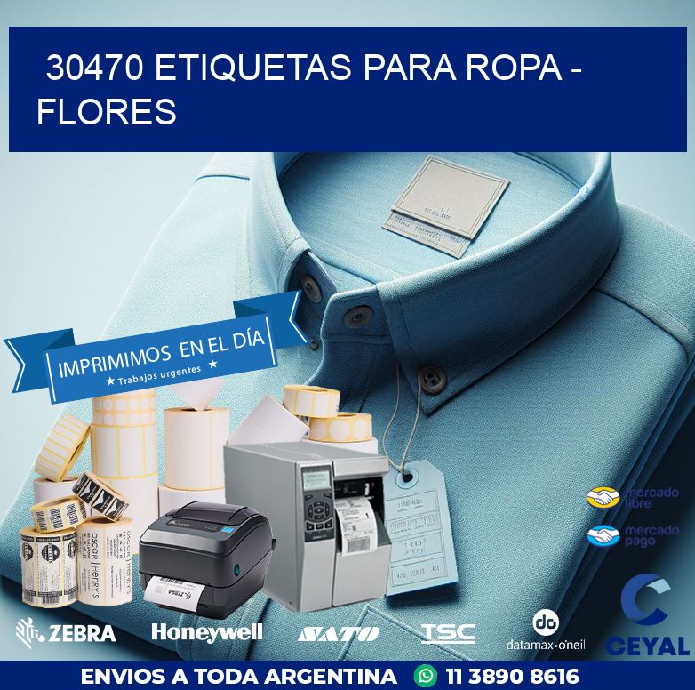 30470 ETIQUETAS PARA ROPA - FLORES
