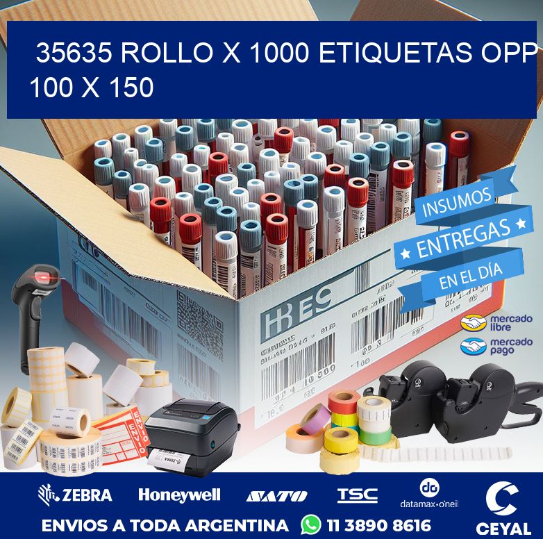 35635 ROLLO X 1000 ETIQUETAS OPP 100 X 150