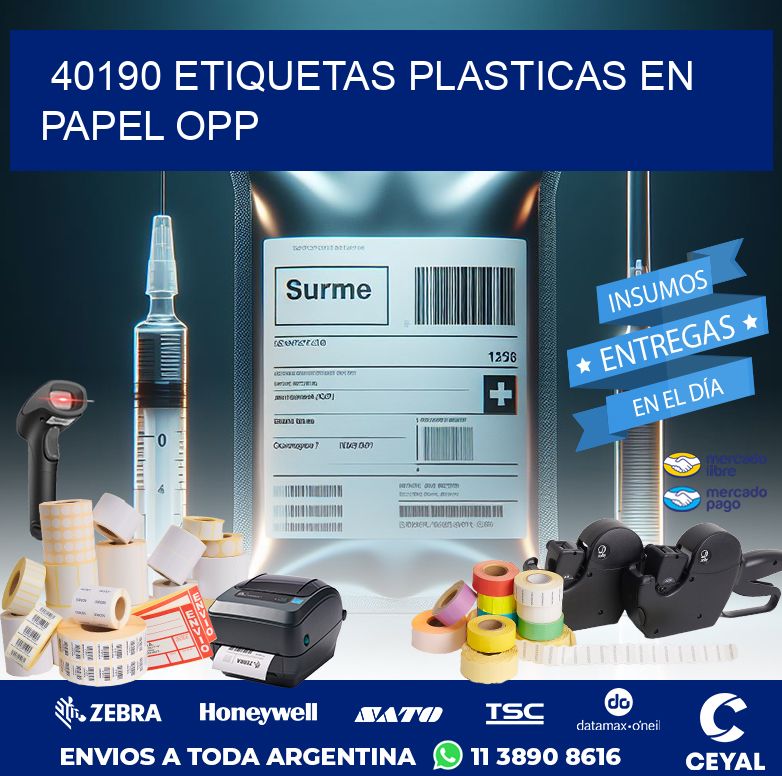 40190 ETIQUETAS PLASTICAS EN PAPEL OPP