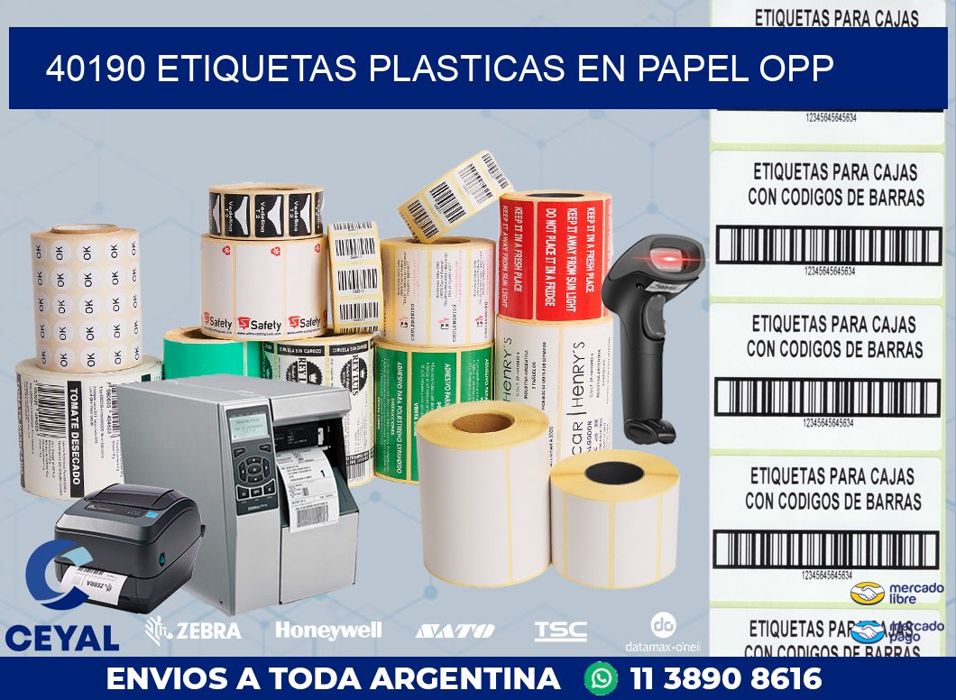 40190 ETIQUETAS PLASTICAS EN PAPEL OPP