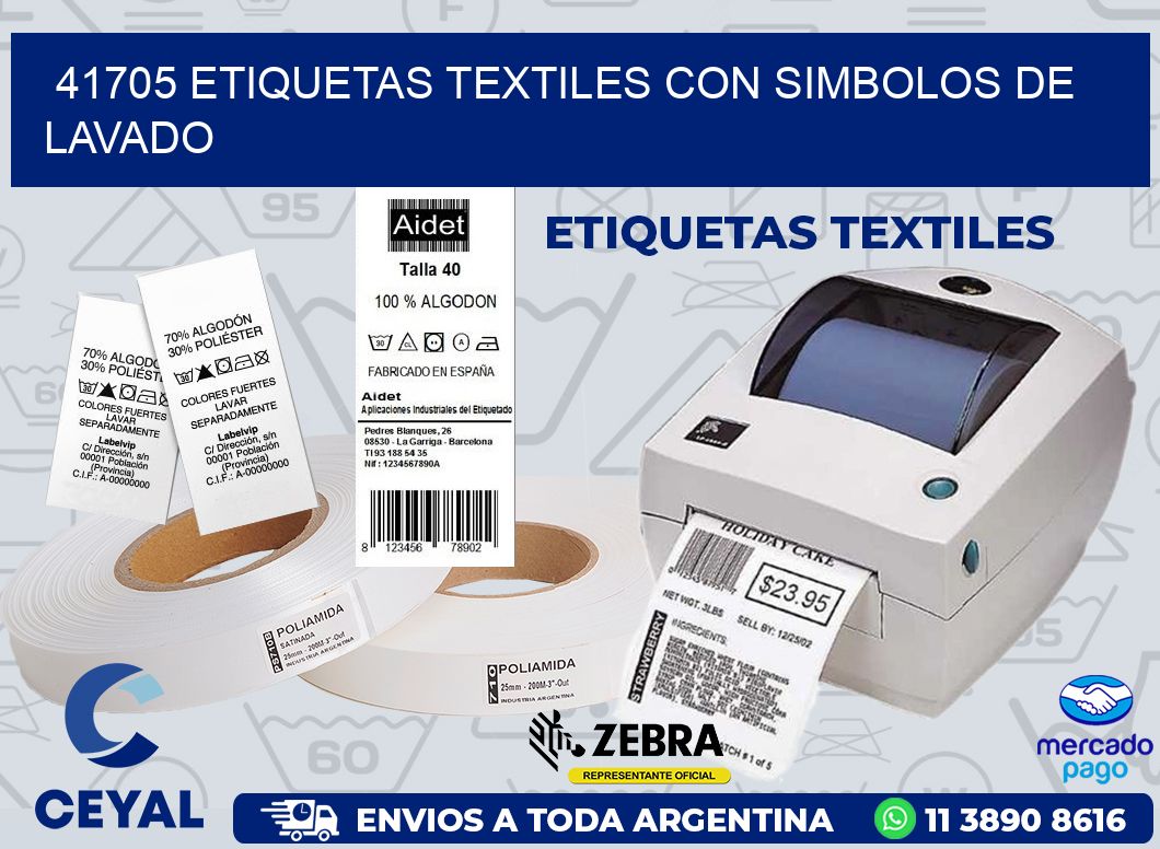 41705 ETIQUETAS TEXTILES CON SIMBOLOS DE LAVADO | Ribbon Zebra