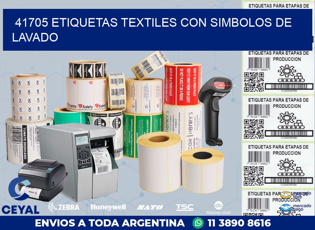 41705 ETIQUETAS TEXTILES CON SIMBOLOS DE LAVADO | Ribbon Zebra