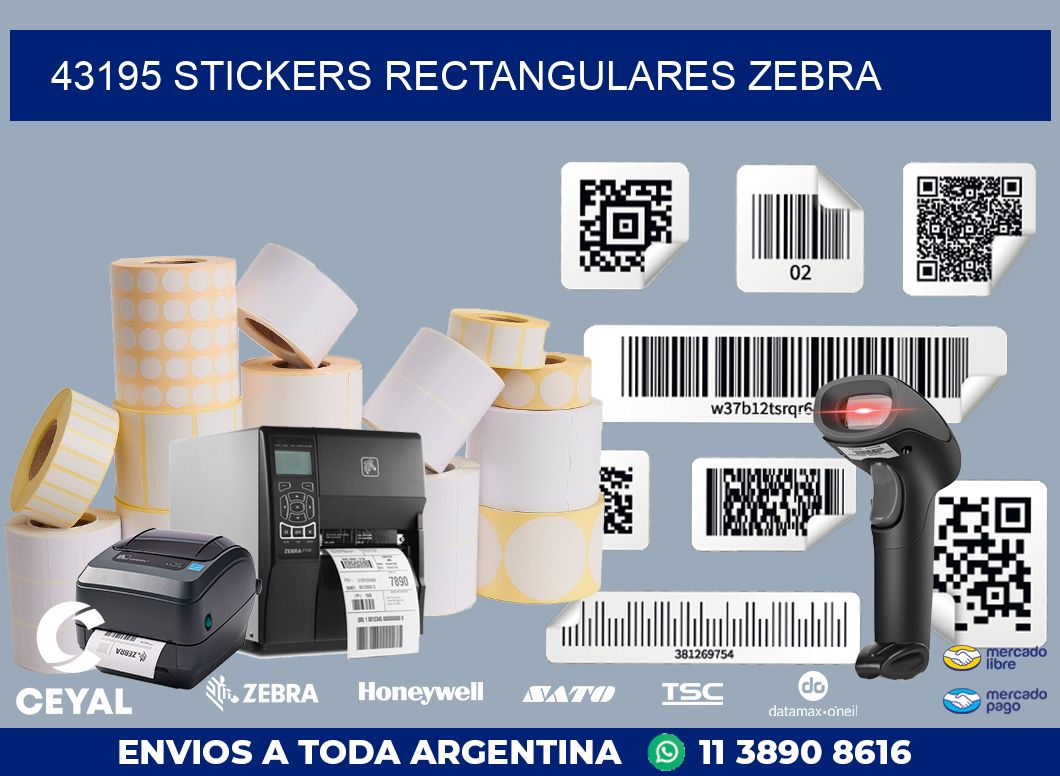 43195 Stickers rectangulares zebra