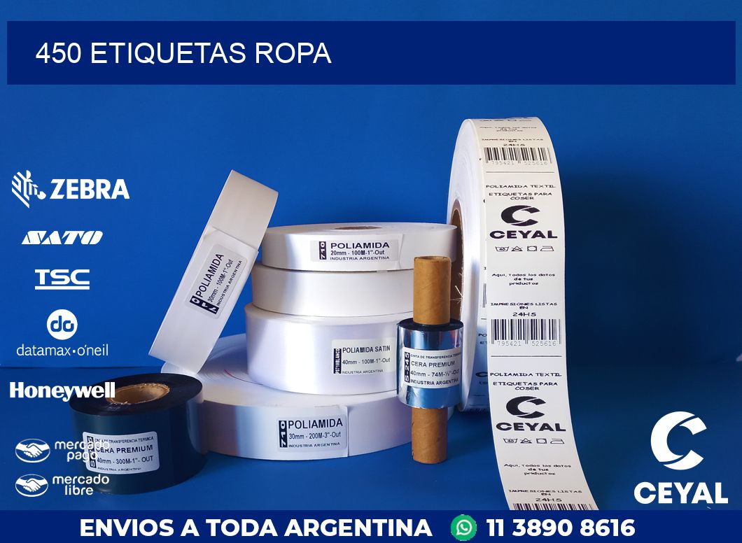 450 ETIQUETAS ROPA