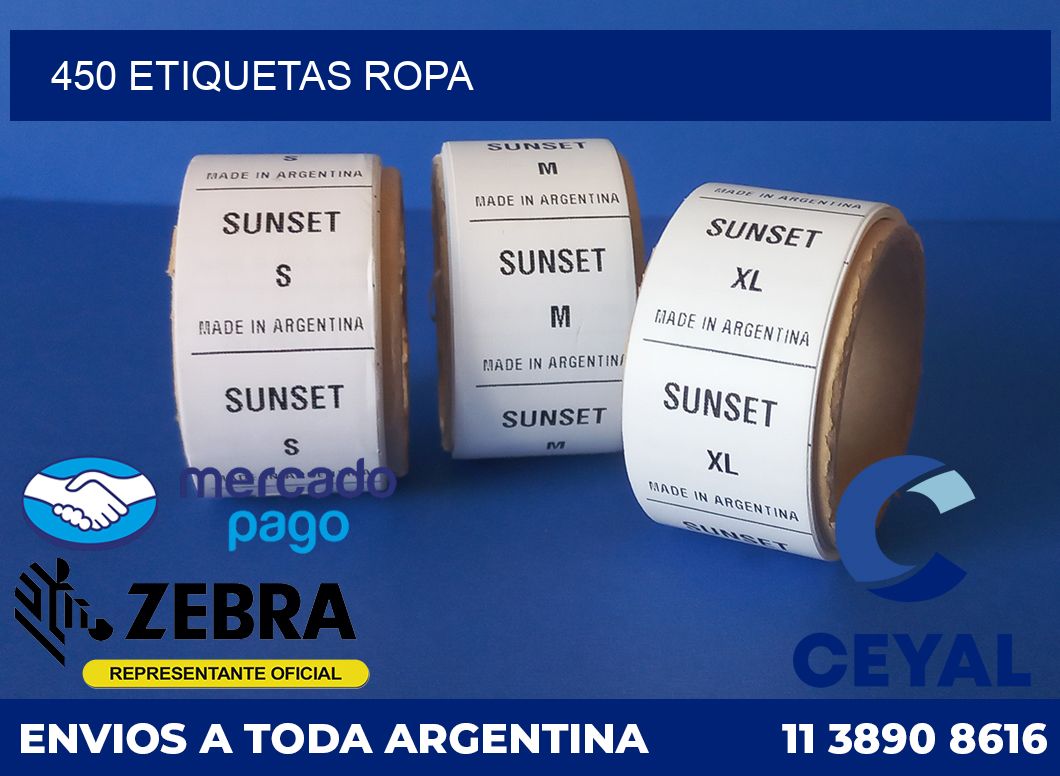 450 ETIQUETAS ROPA