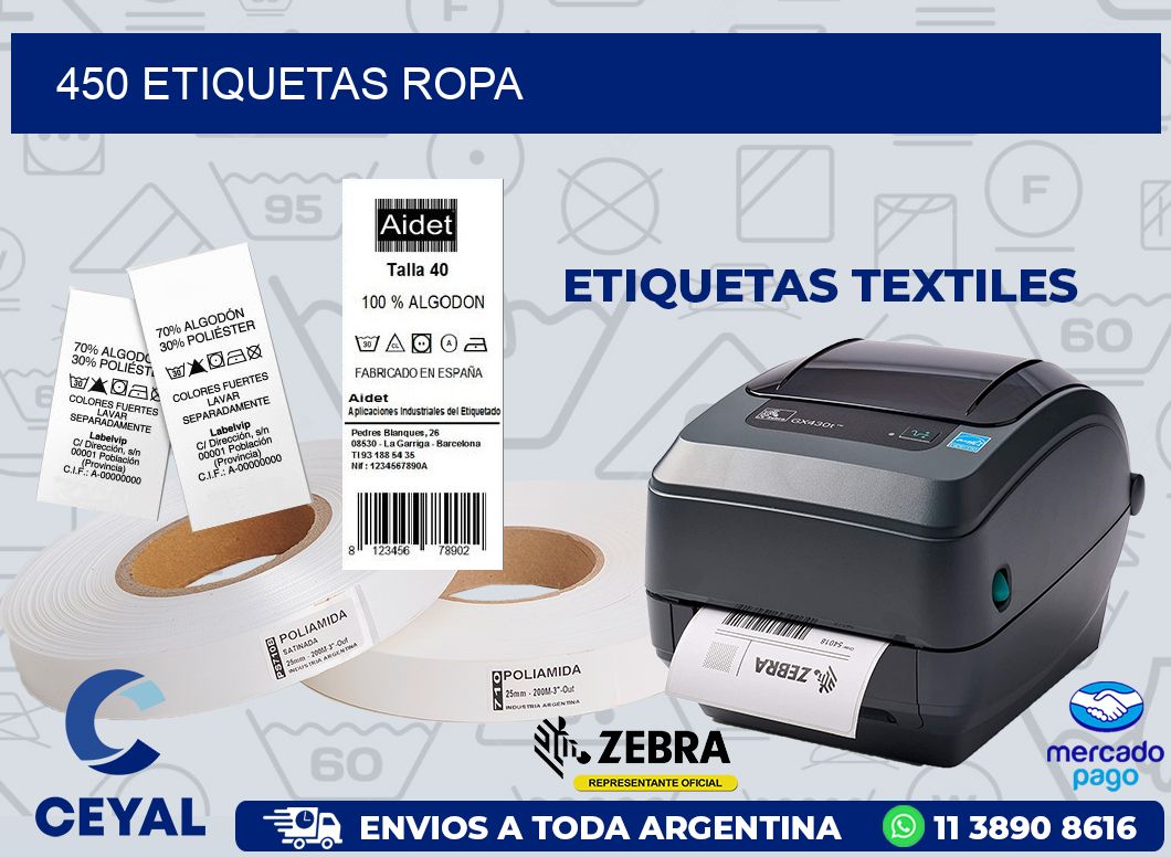 450 ETIQUETAS ROPA
