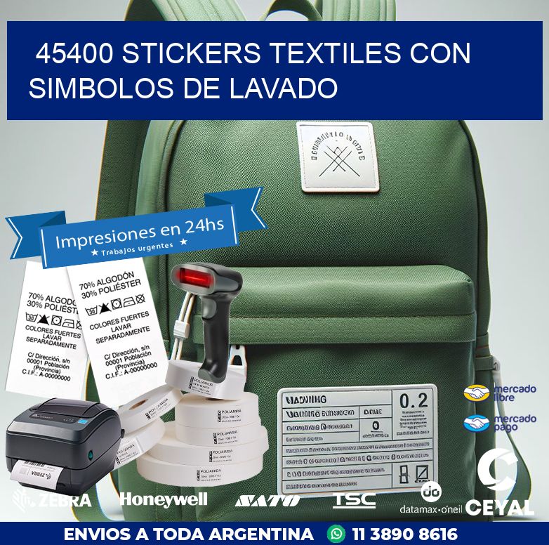 45400 STICKERS TEXTILES CON SIMBOLOS DE LAVADO