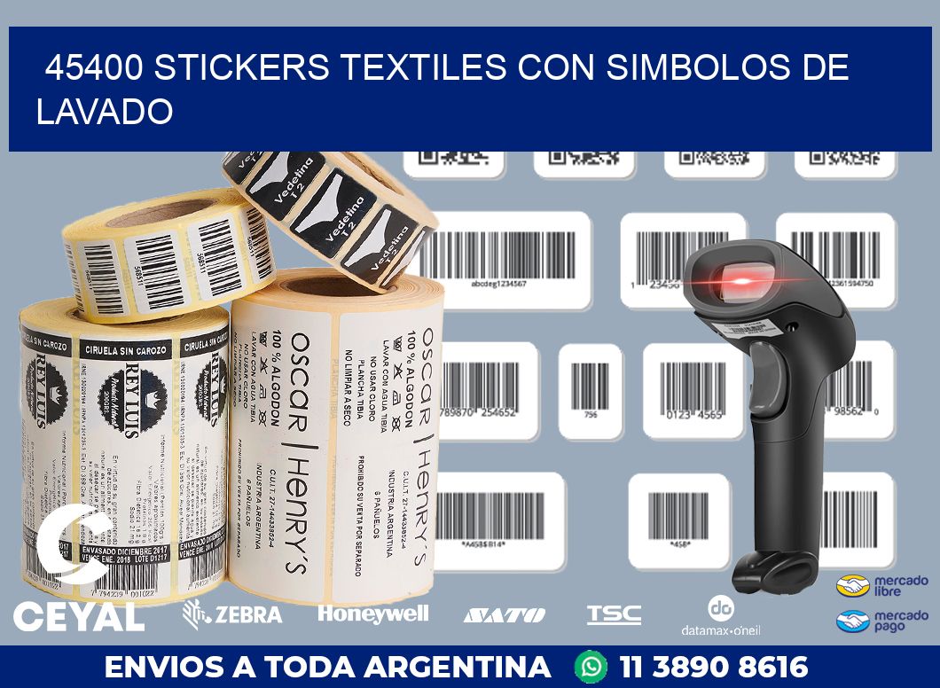 45400 STICKERS TEXTILES CON SIMBOLOS DE LAVADO