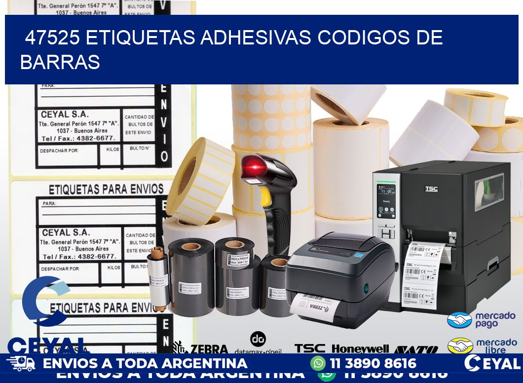 47525 ETIQUETAS ADHESIVAS CODIGOS DE BARRAS