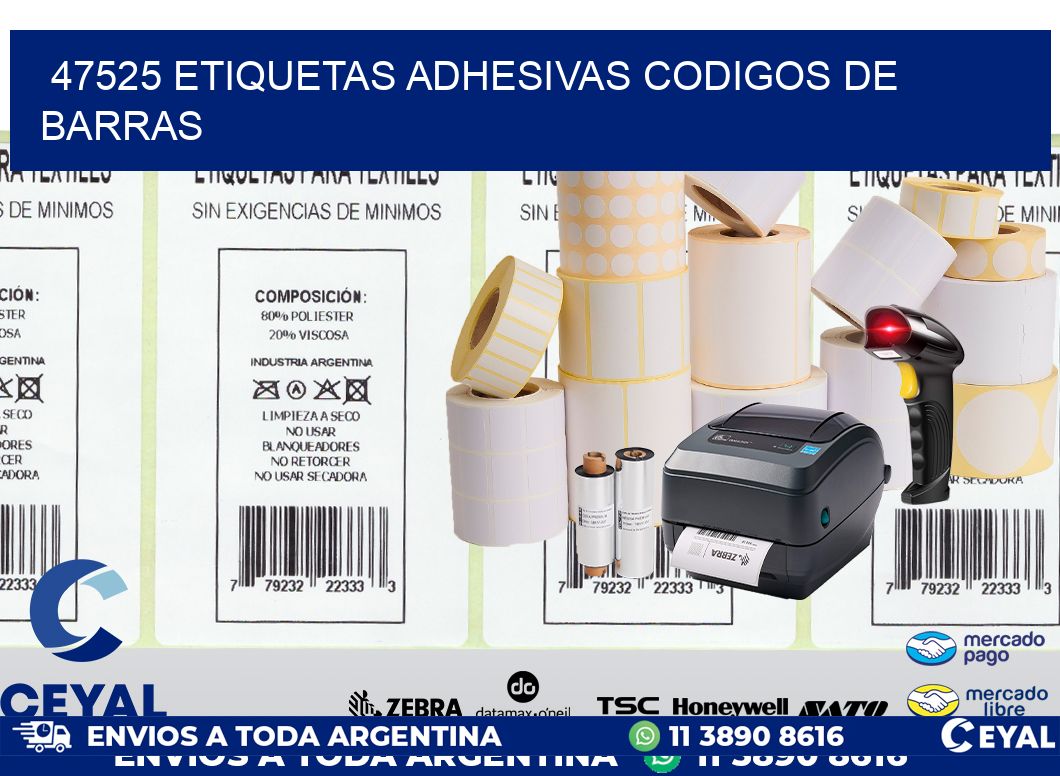 47525 ETIQUETAS ADHESIVAS CODIGOS DE BARRAS
