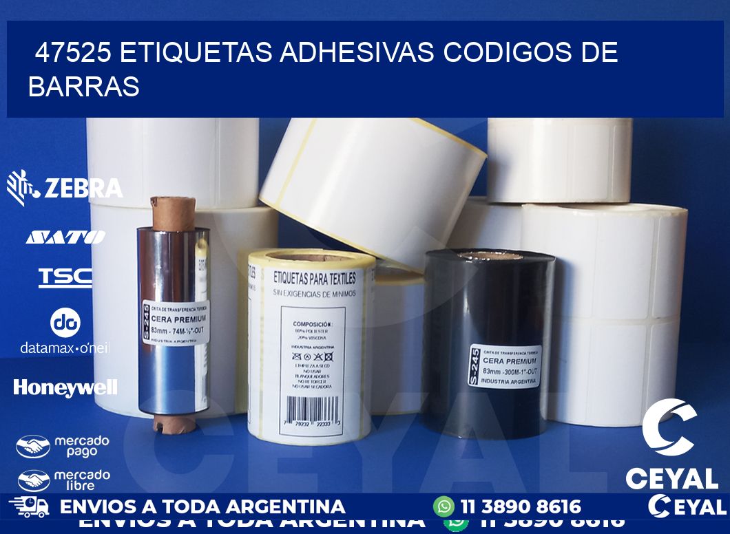 47525 ETIQUETAS ADHESIVAS CODIGOS DE BARRAS