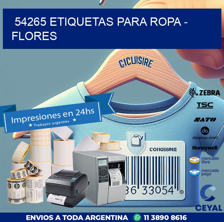 54265 ETIQUETAS PARA ROPA - FLORES