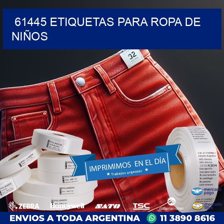 61445 ETIQUETAS PARA ROPA DE NIÑOS