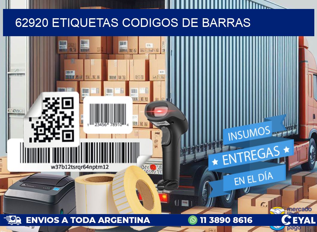 62920 etiquetas codigos de barras