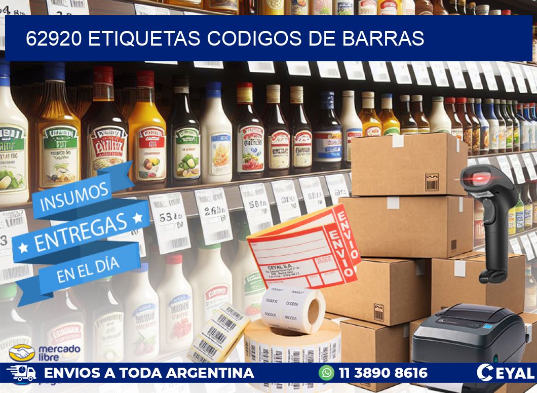 62920 etiquetas codigos de barras