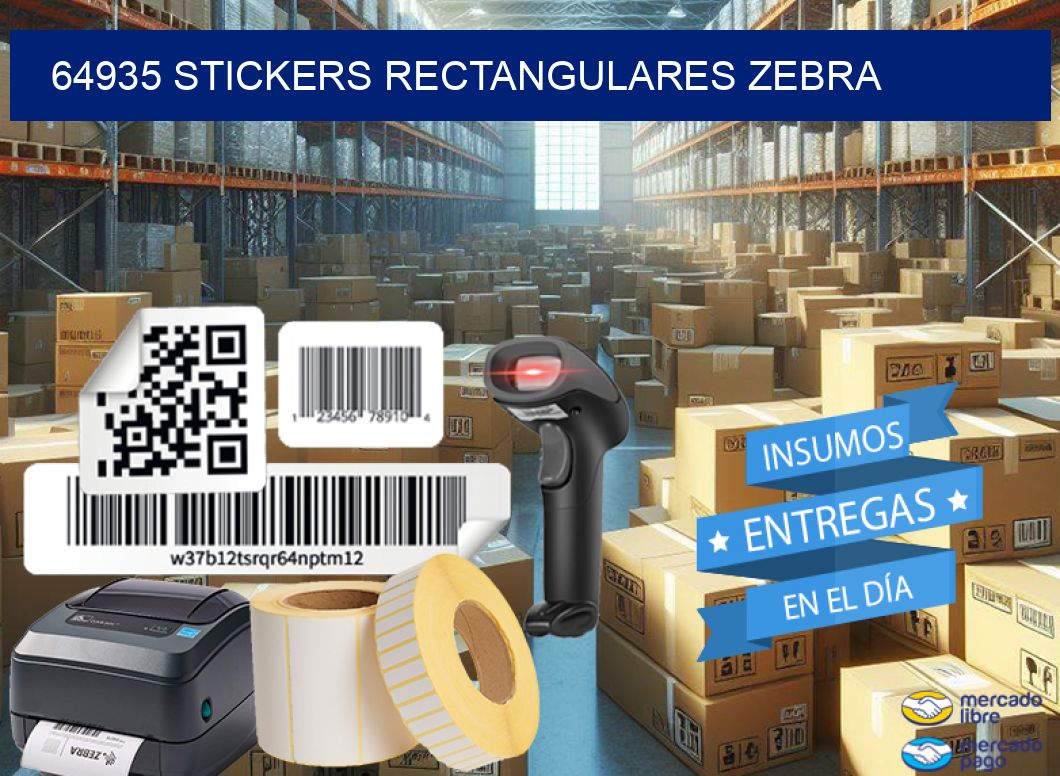 64935 Stickers rectangulares zebra